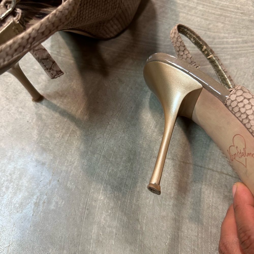 SAM Edelman Brown Taupe Reptile Like Heels Size 9 M - Picture 12 of 12